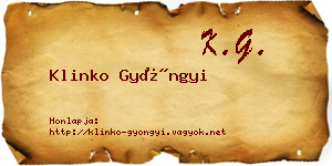 Klinko Gyöngyi névjegykártya