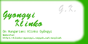 gyongyi klinko business card